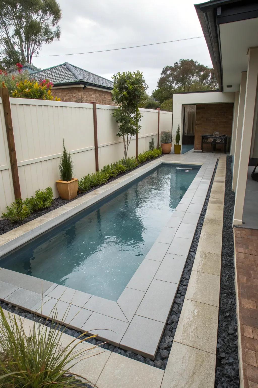 For exercise and pleasure, a small lap pool is available.