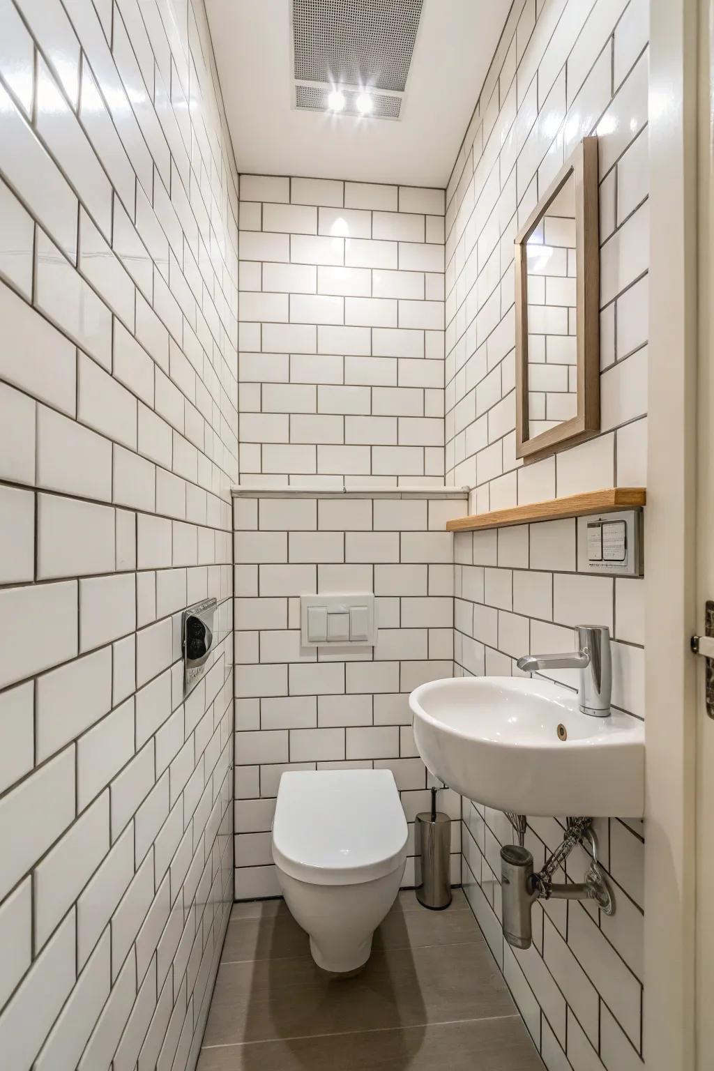 Vertical arrangements amplify the perception of height.
