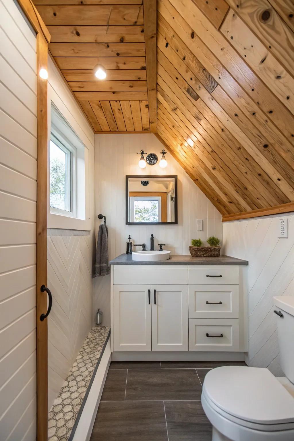 A diagonal layout adds an unexpected feel making the room seem bigger.