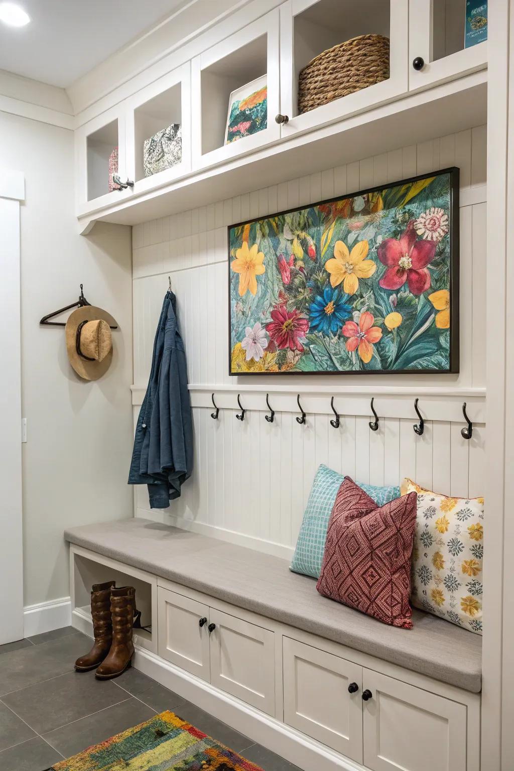 Art transforms a simple drop zone into a lively area.