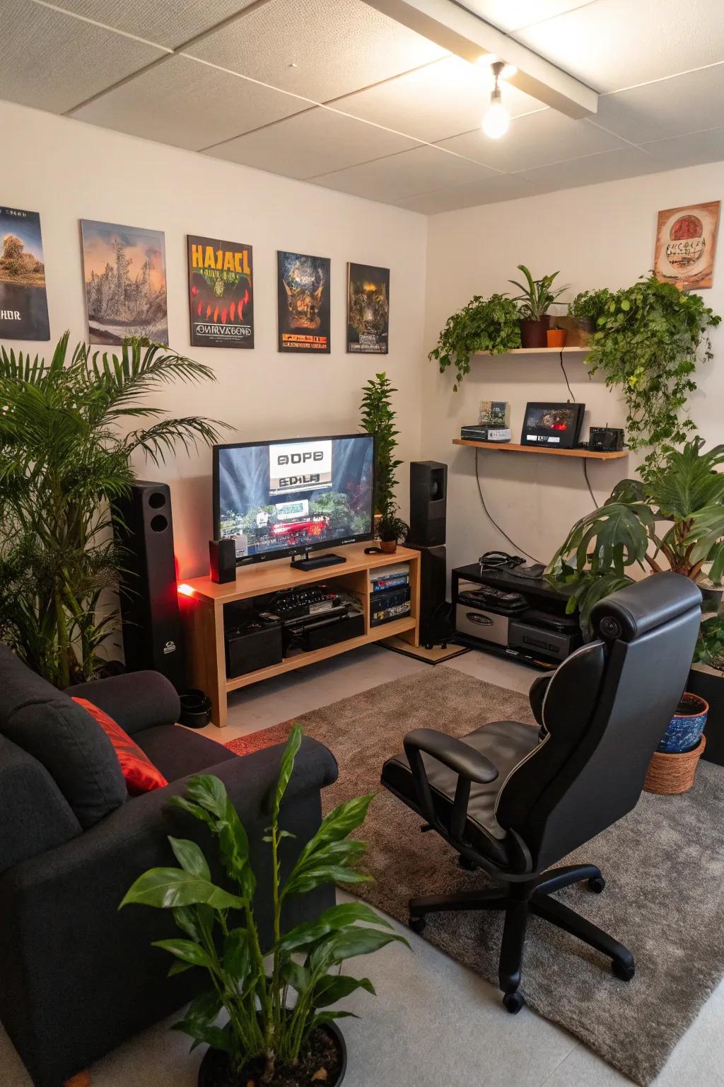 Plants inside make your gaming space calm.
