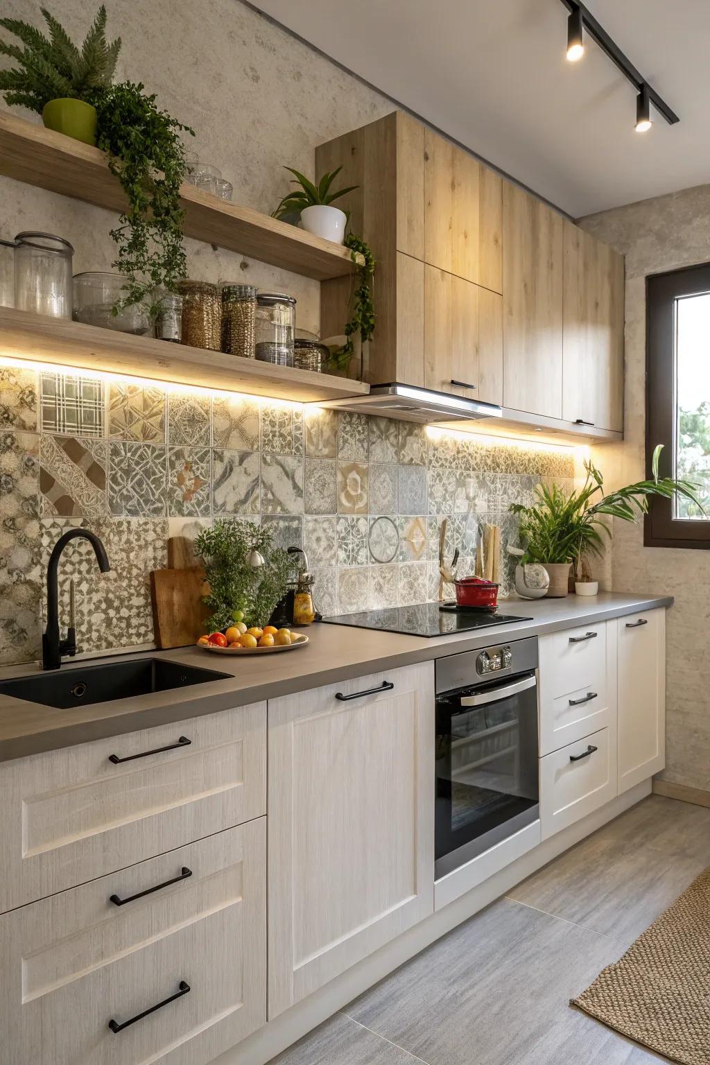 Eco-friendly materials create the best backsplash.
