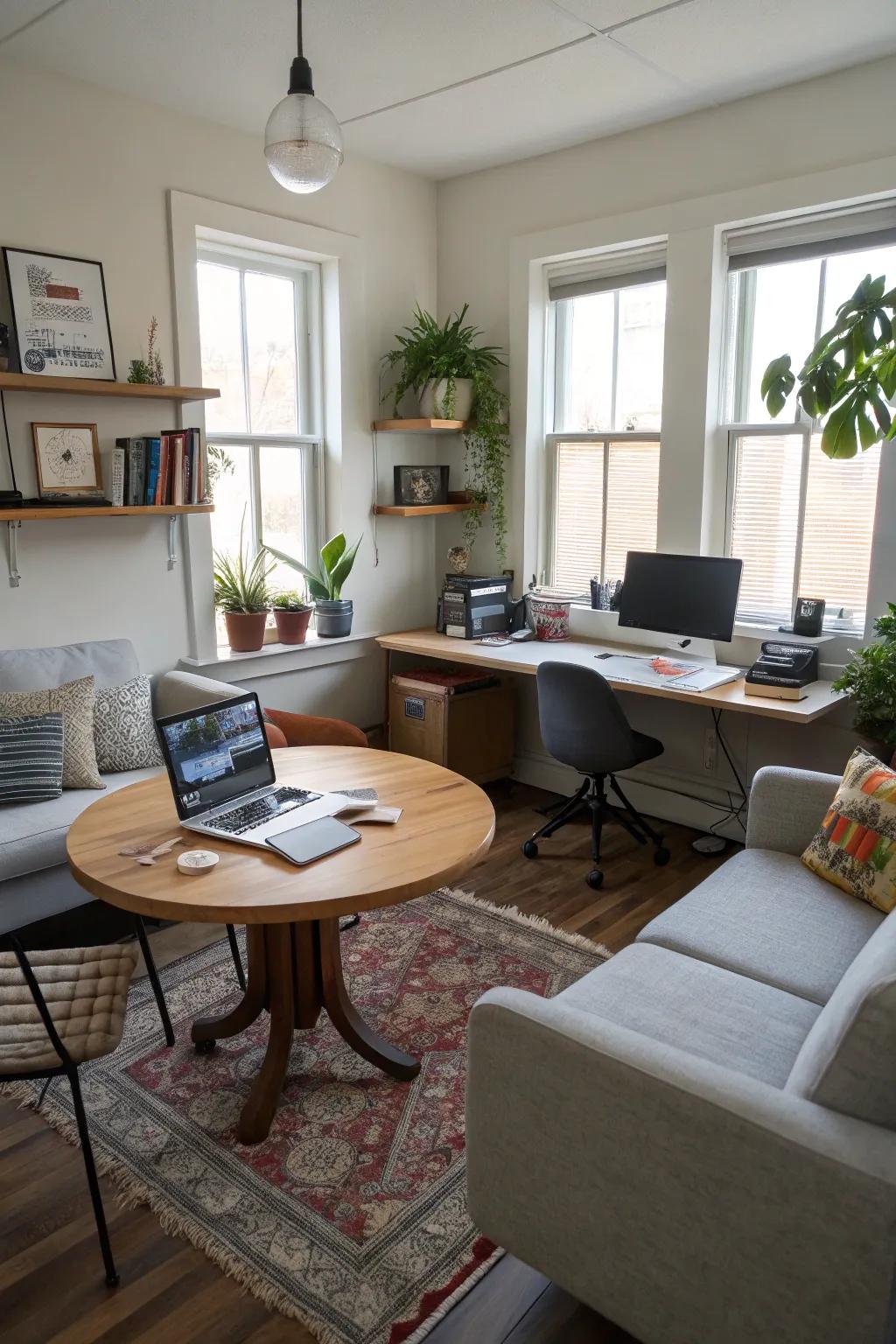 Assigned zones improve functionality in a small office.