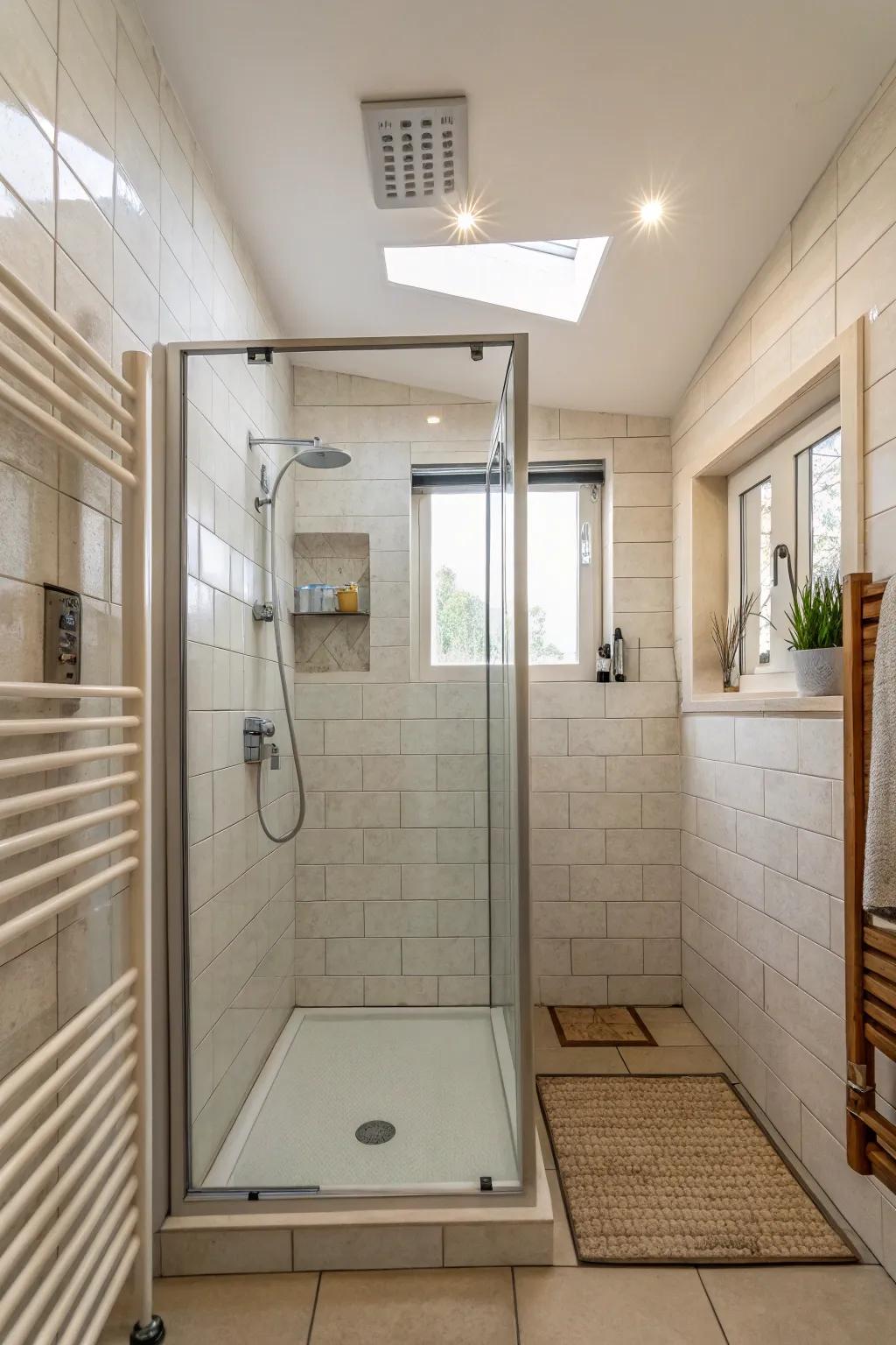 Exposed screens provide a smooth look in compact areas.