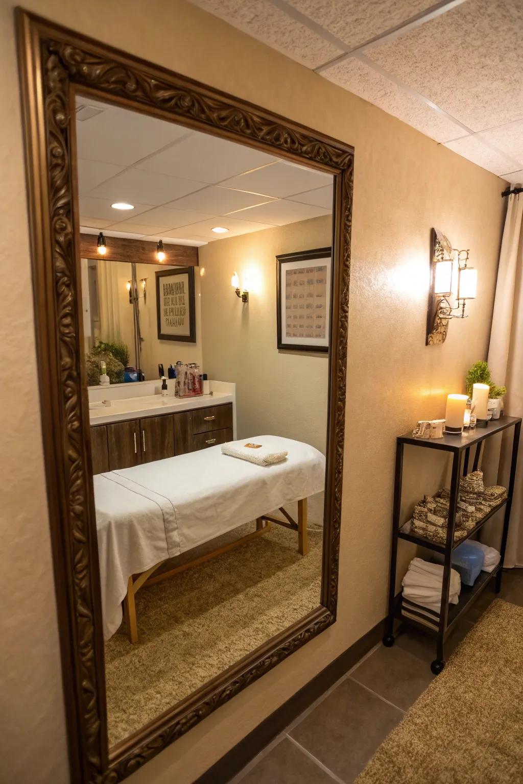 Mirrors create an illusion of space, making your room feel bigger.