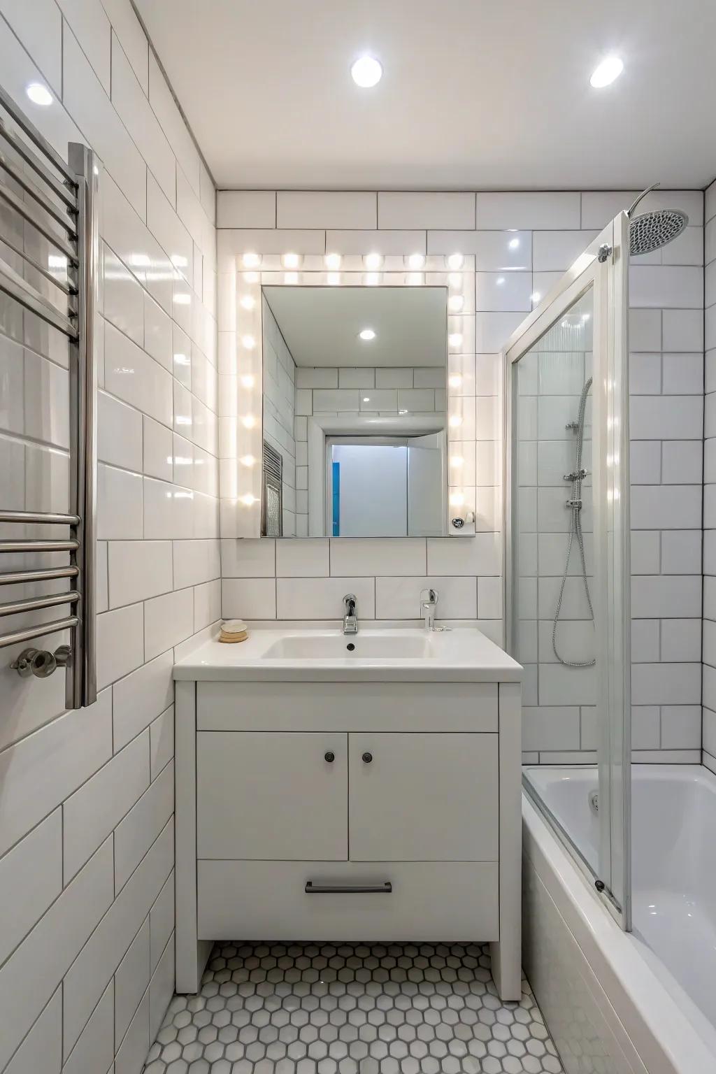 Built-in lighting blends easily and enhances brightness.
