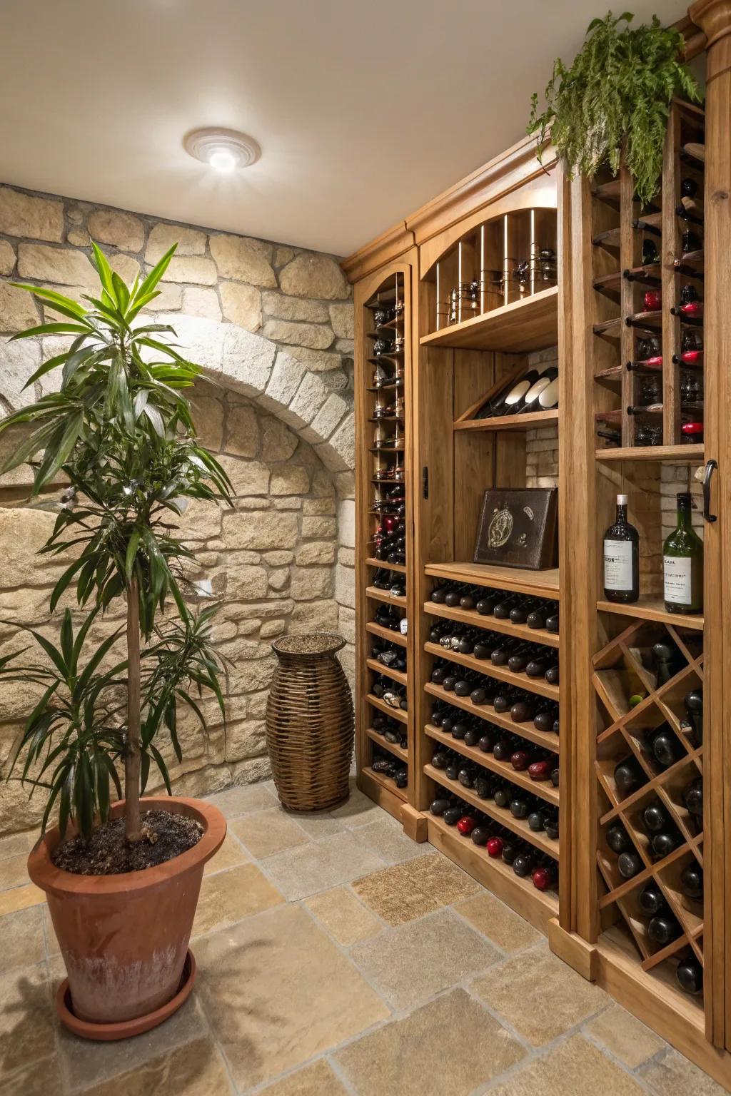 A touch of green delivers life to your wine storage.
