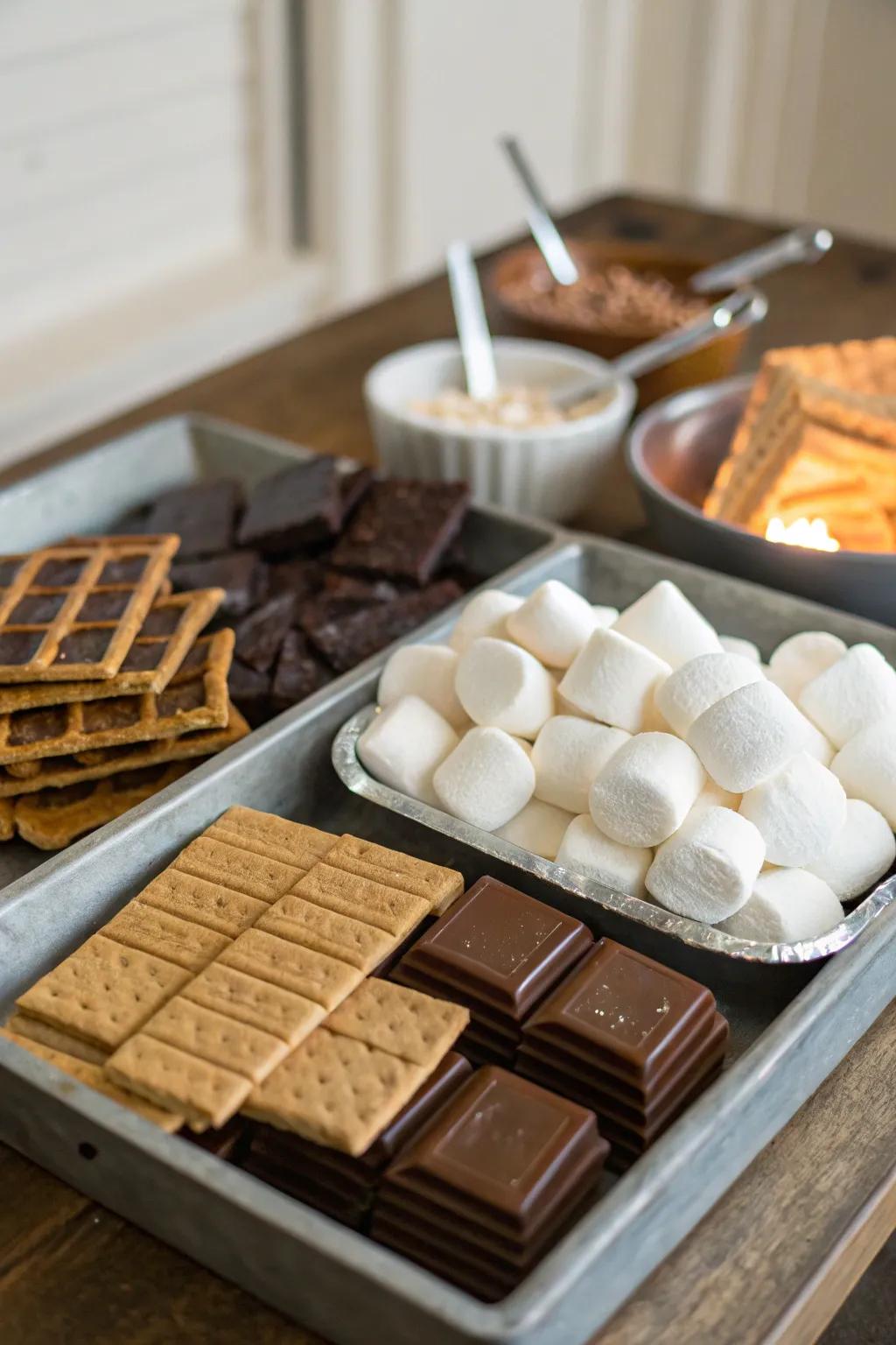 A playful and interactive s'mores setup for everyone.