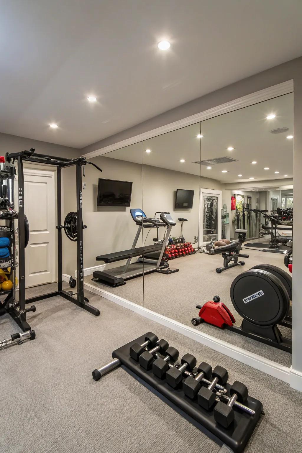 A home gym for convenient and private workouts.