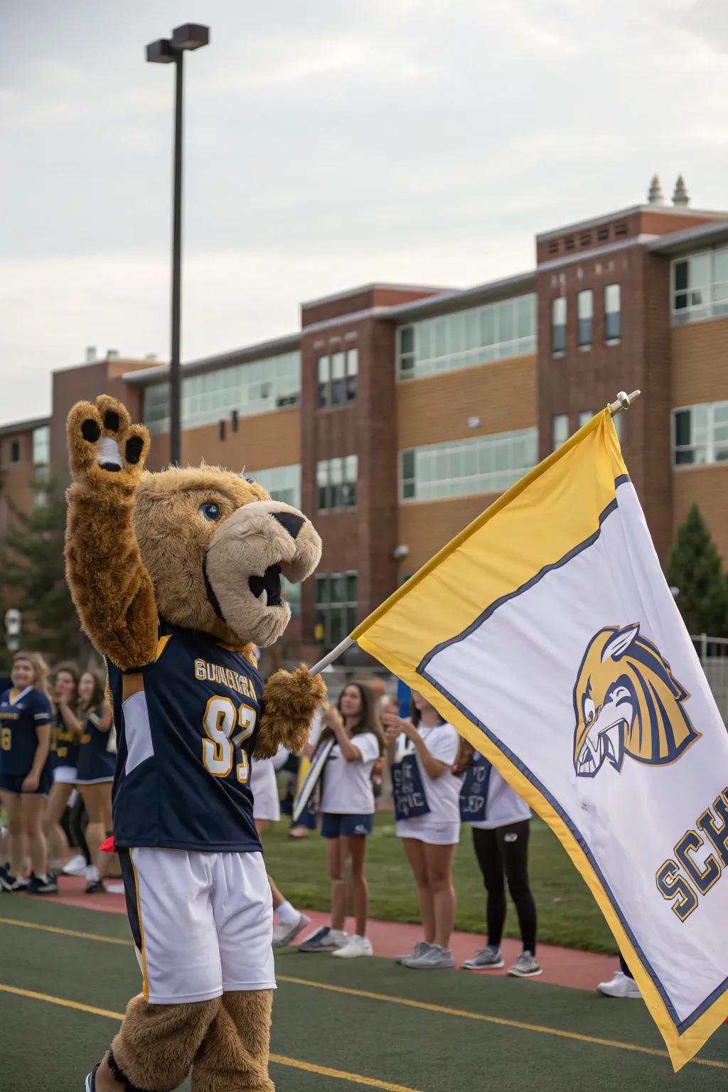 A school mascot banner that boosts team spirit and pride.