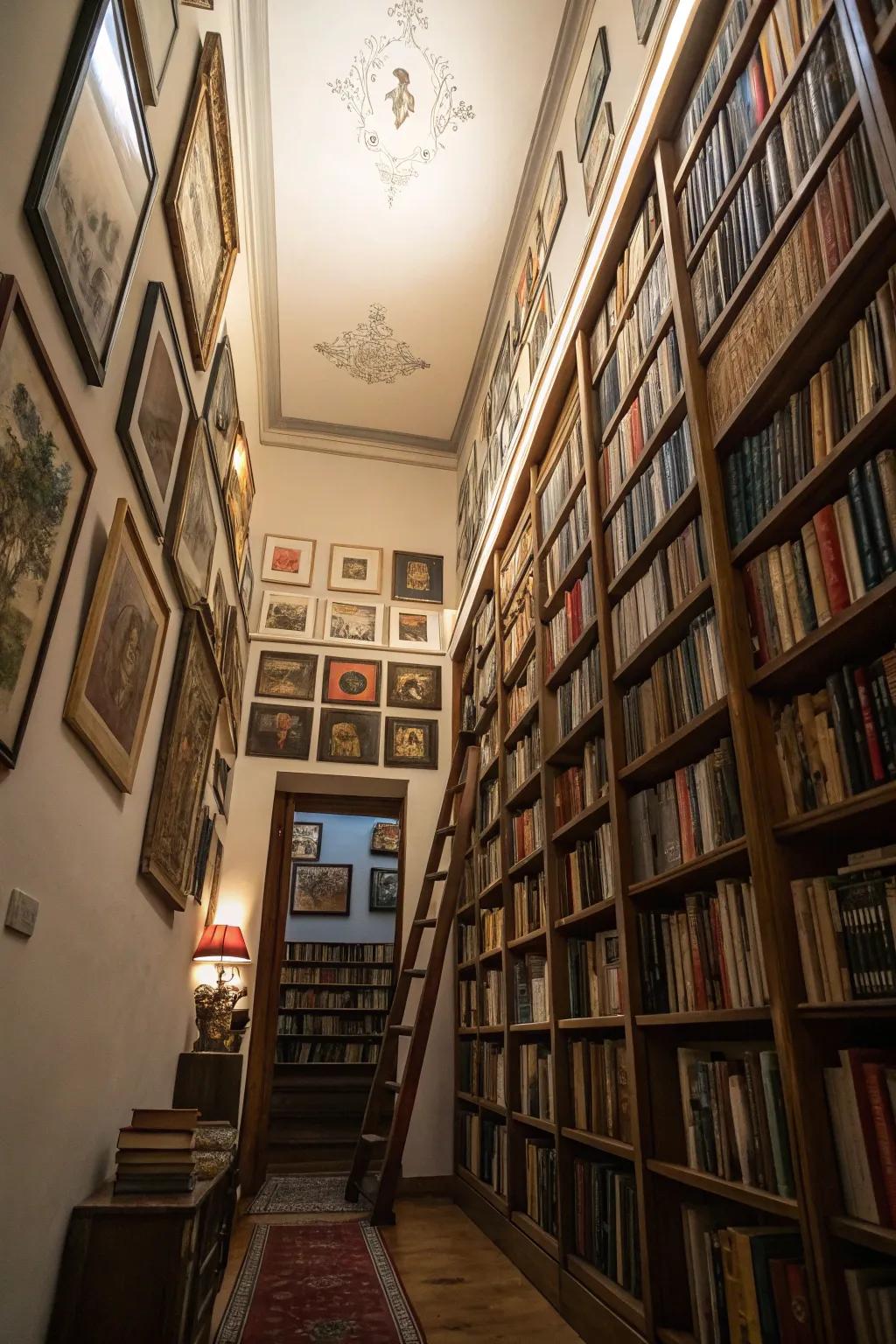 Using vertical space expands a room visually.