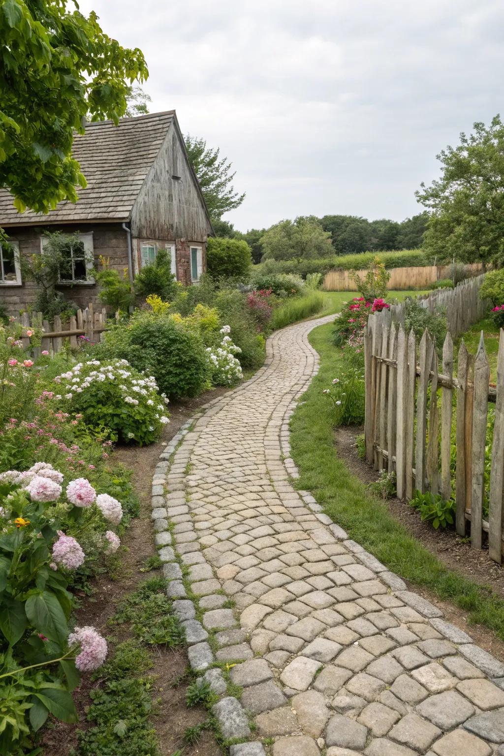 Embrace rustic charm with cobblestone designs.