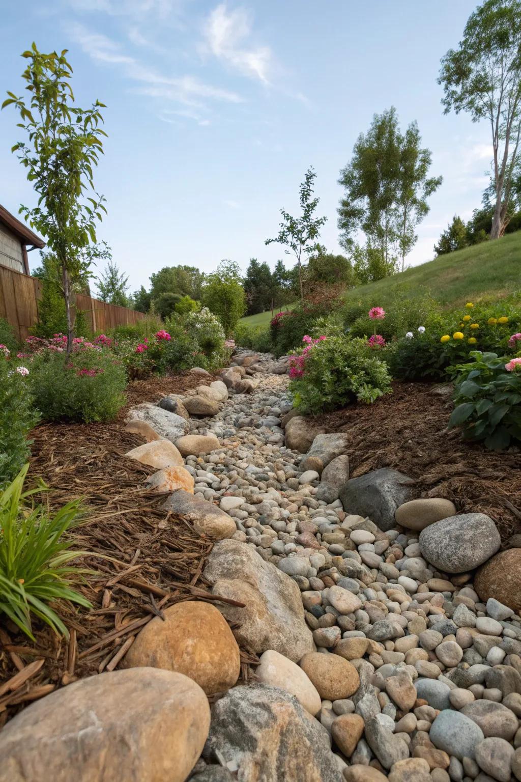 Bring a sense of flow to your garden with a dry streambed.