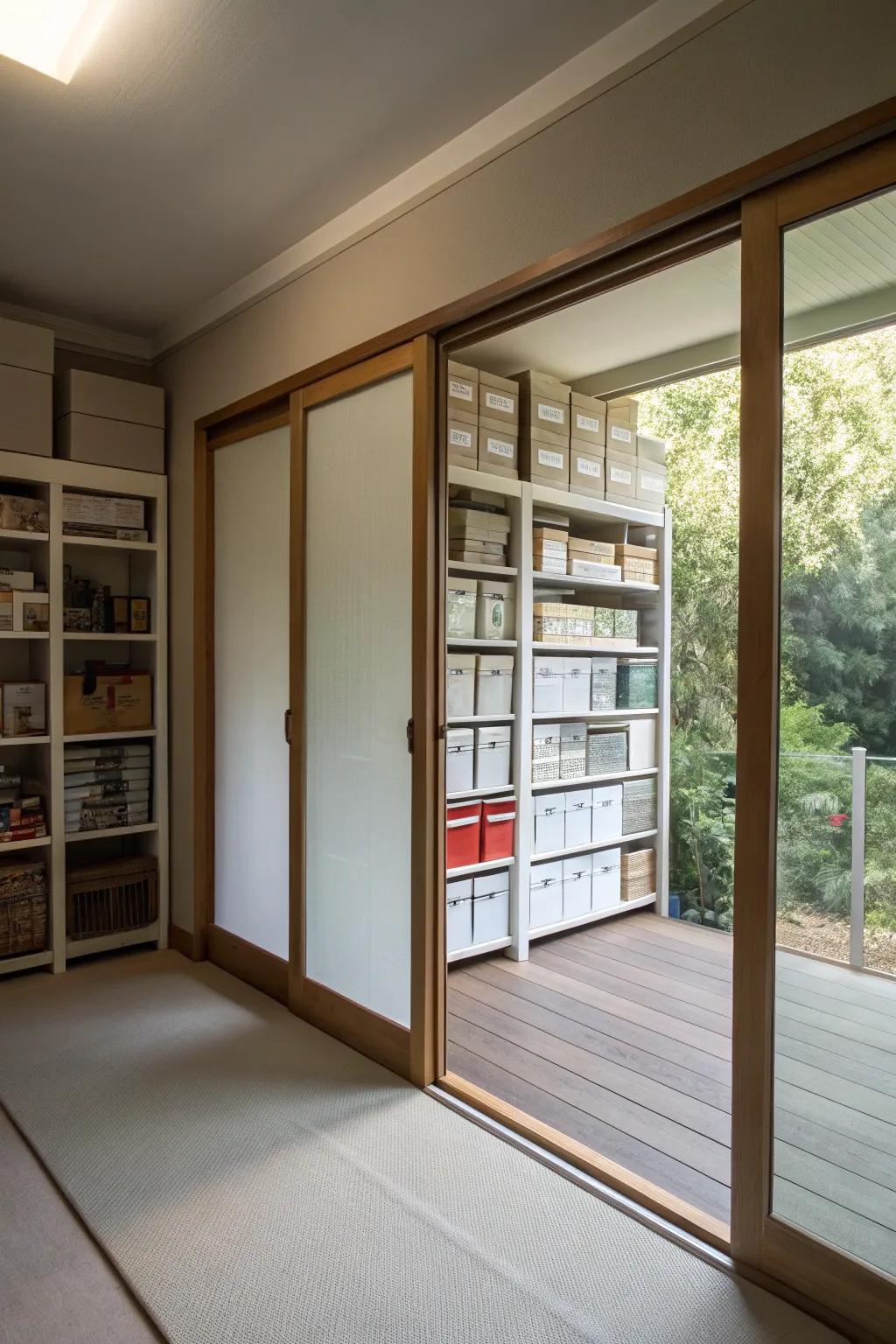 Sliding doors for stylish storage.