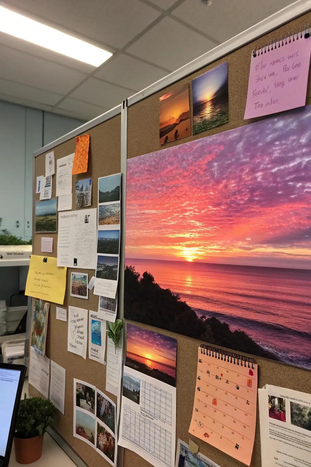 Capture the tranquility of a sunset with a board in calming hues.
