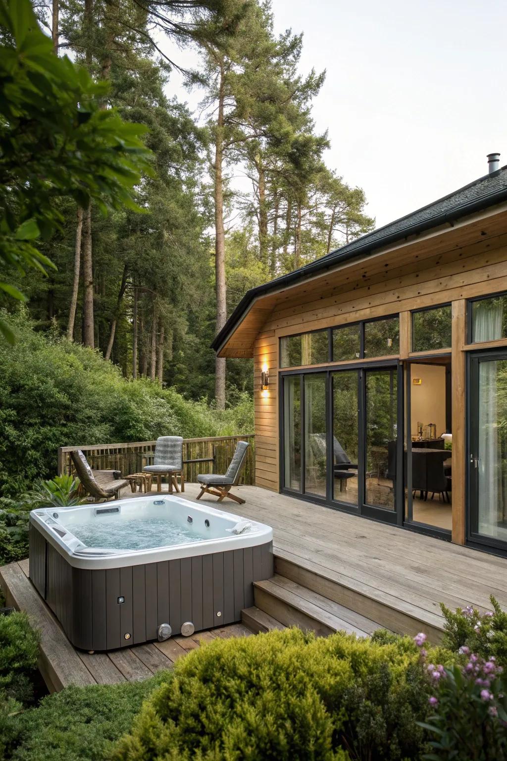 A hot tub transforms your summer house into a luxurious retreat.