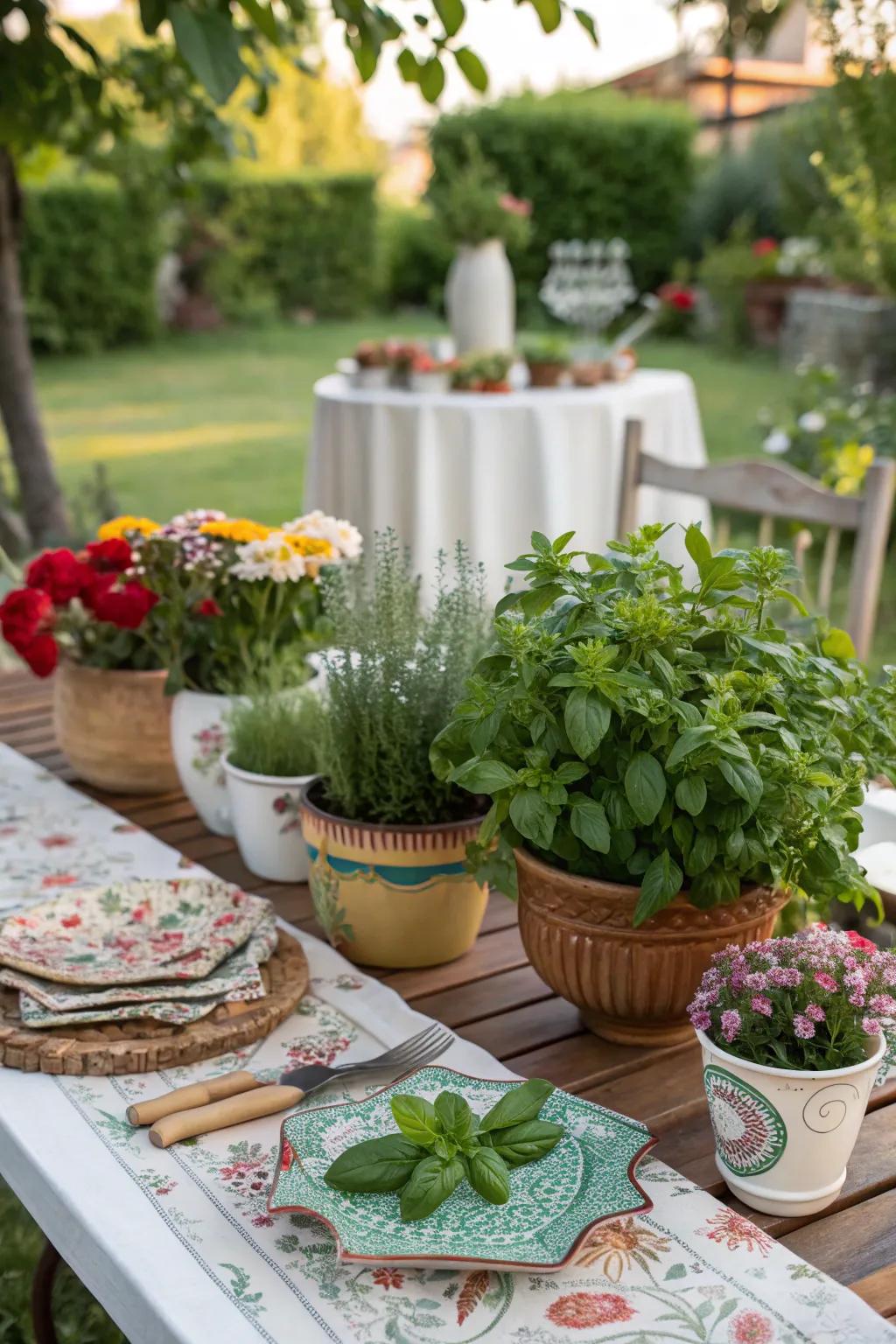 A garden-inspired setting brings outdoor freshness inside.