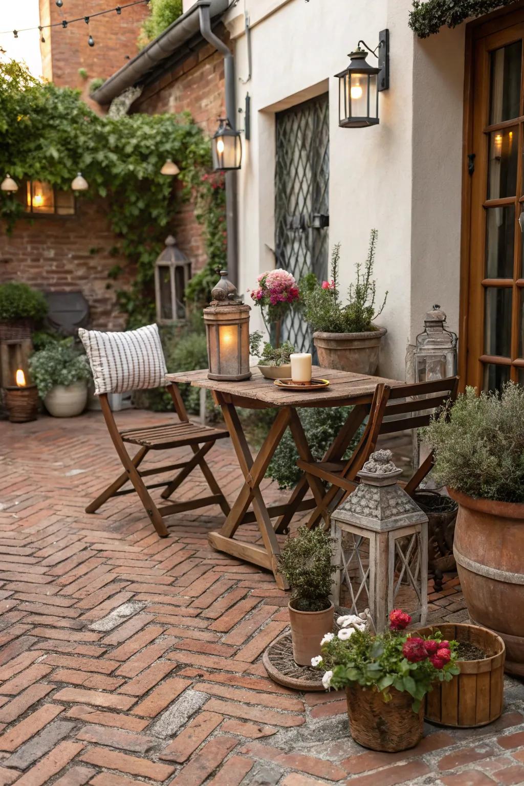 Heated bricks bring rustic charm and strength to your terrace.