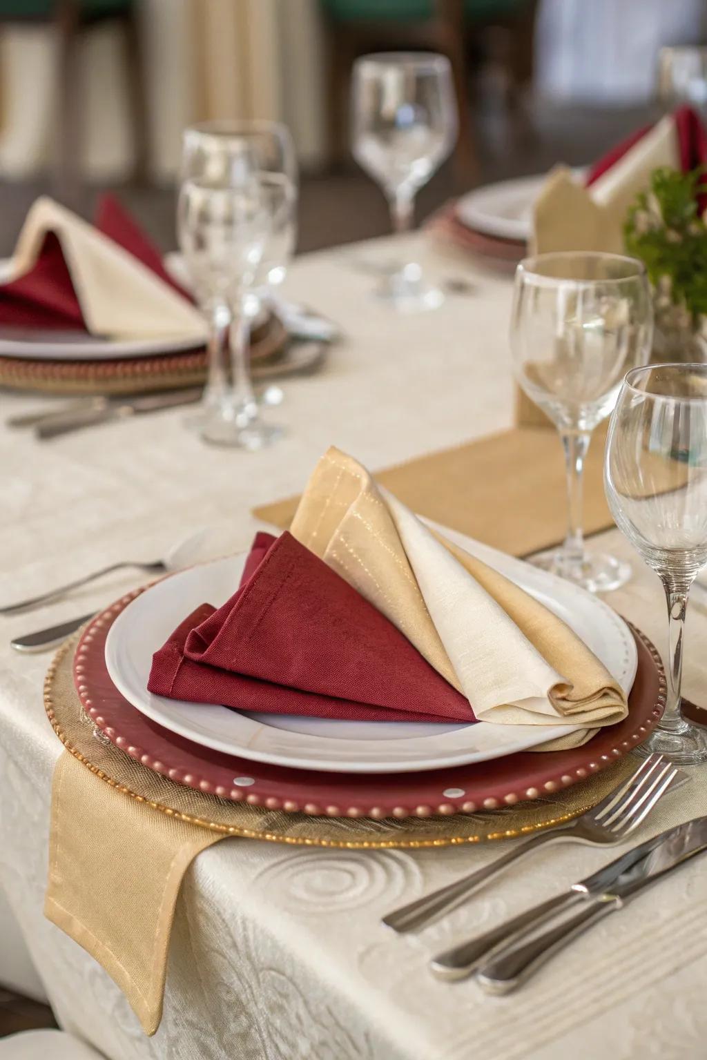 Layered napkins amplify richness and elegance to your Thanksgiving celebration.