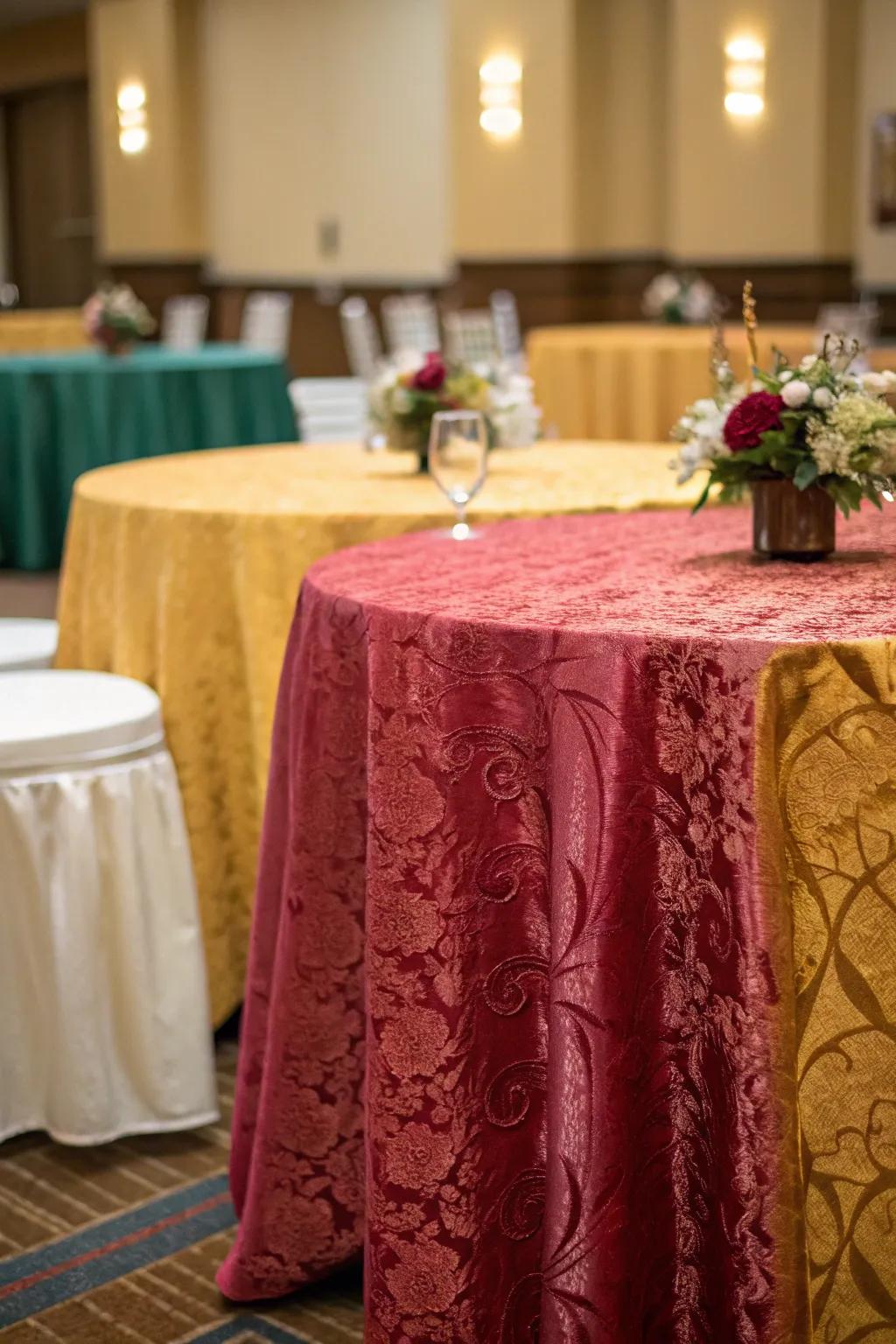 Textured linens enhance the tactile experience.