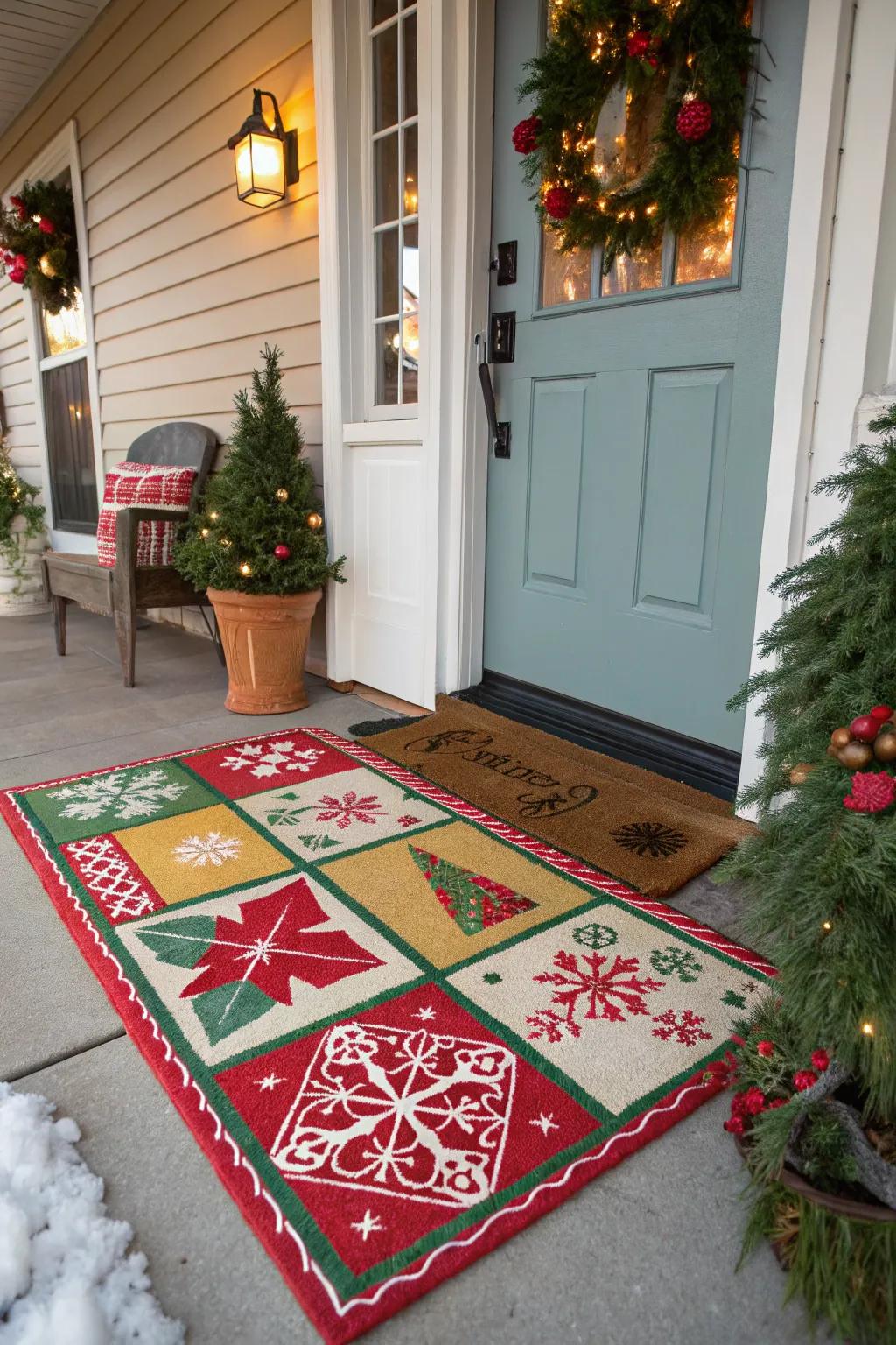 Celebrate holidays using festive decorative mat designs.