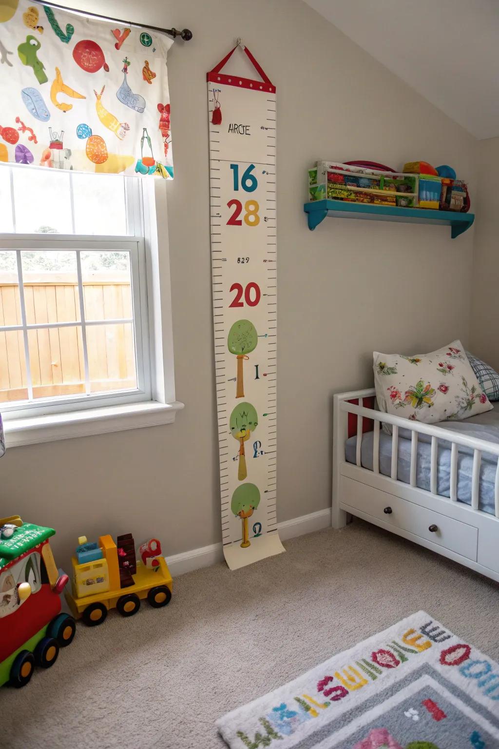 A growth chart adds a personal and interactive touch.