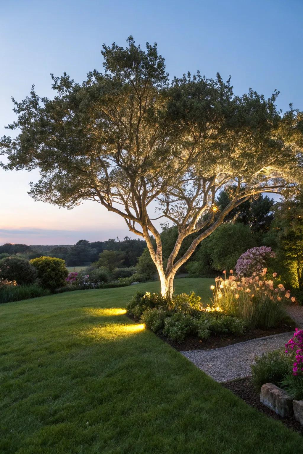 Nature-inspired lighting enhances garden tranquility.