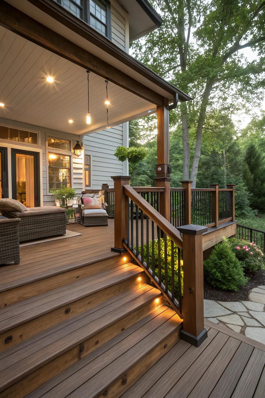 Blend modern and rustic with natural timber touches.