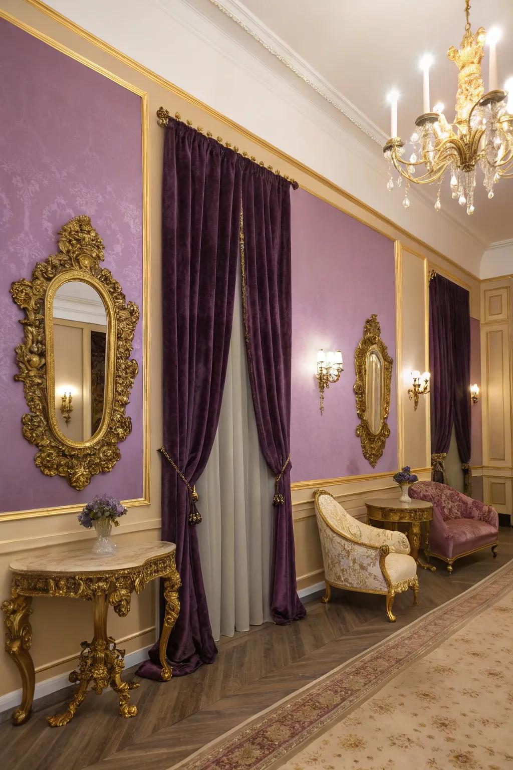 Amethyst and gold introduce a touch of opulence.