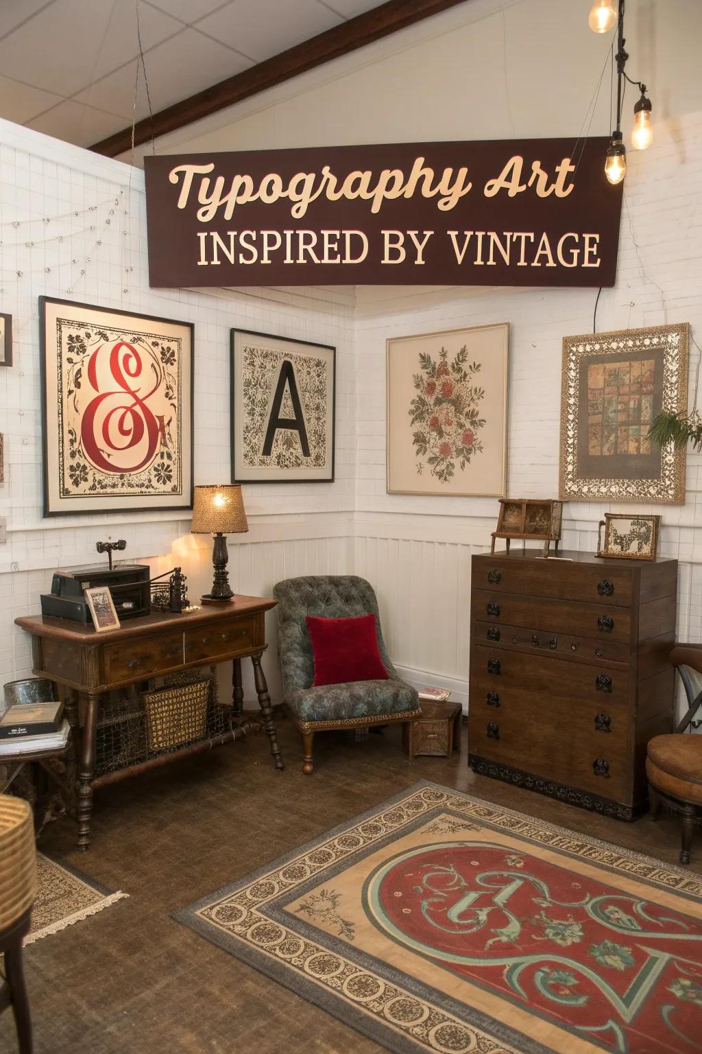 Past era lettering evokes nostalgia and personality.