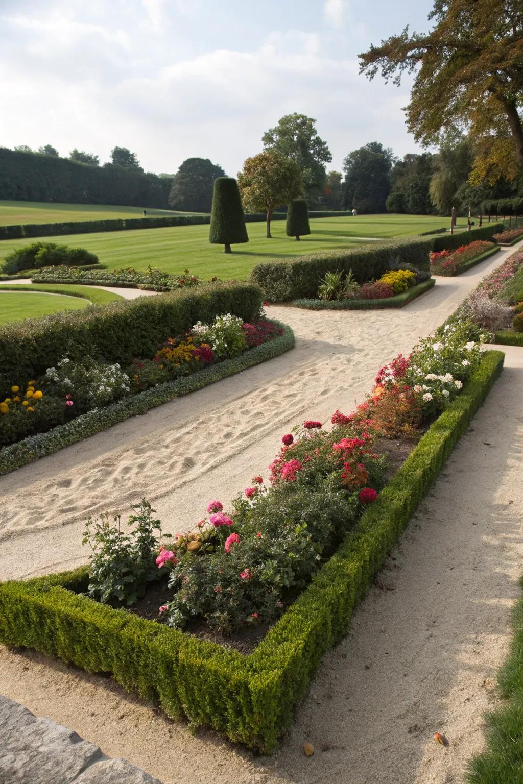 Clearly define border outlines with sand.