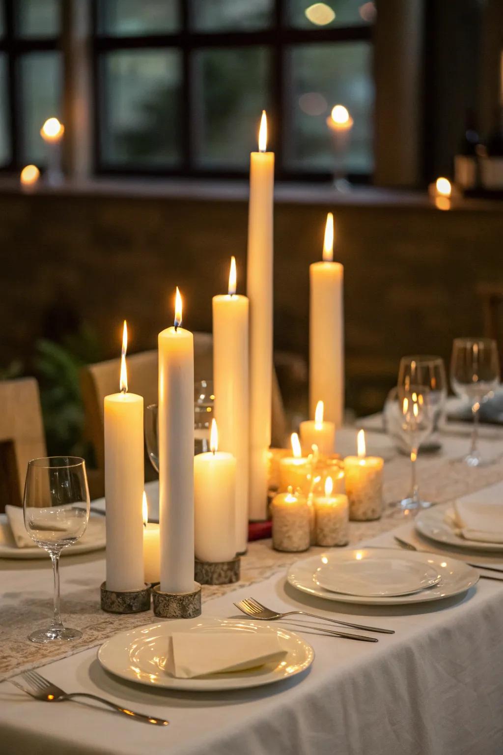 Romantic candlelit arrangement