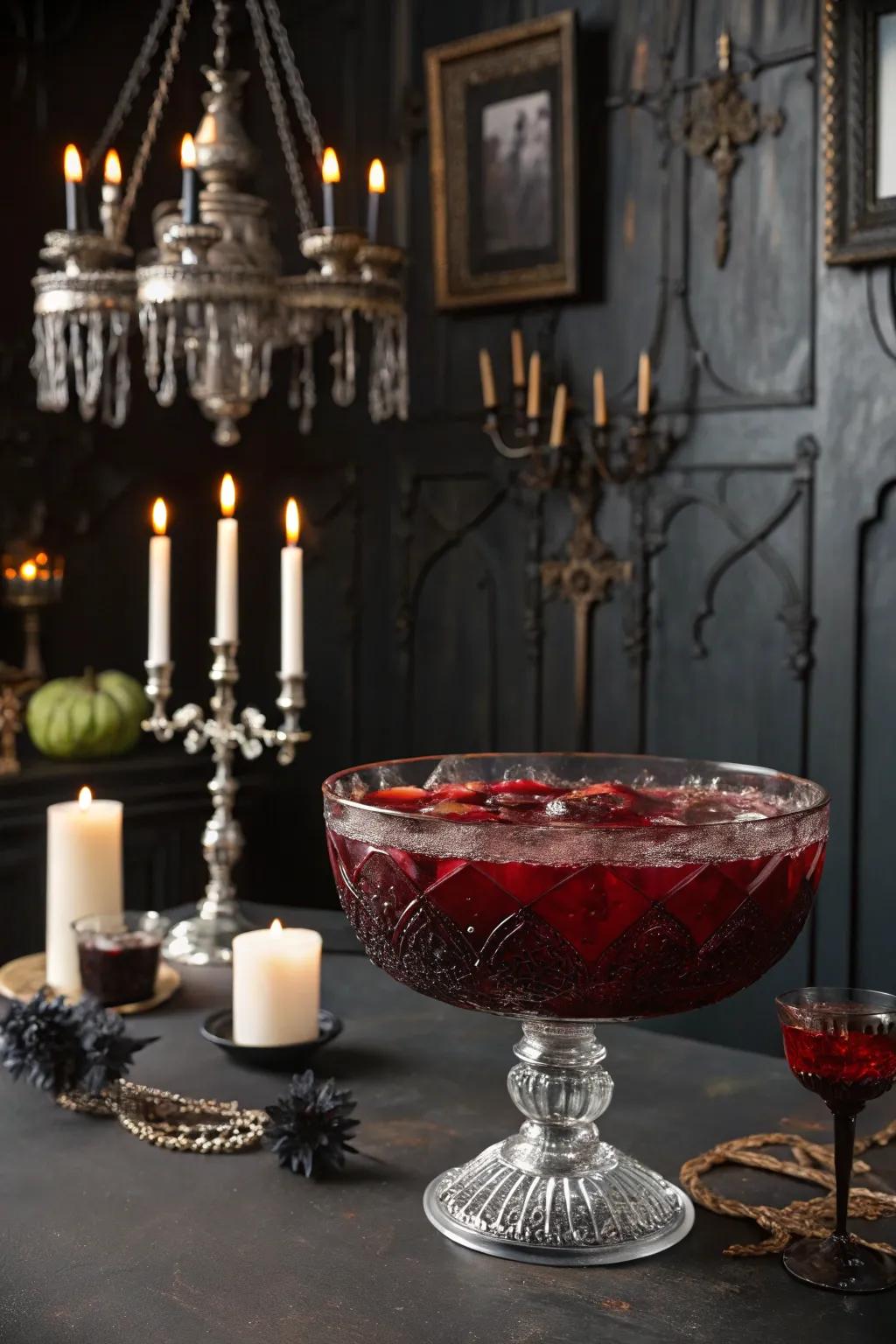 A blood-tinged fluid is both refreshing and thematic.