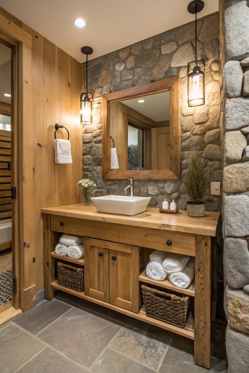 Natural pieces add warmth and texture.