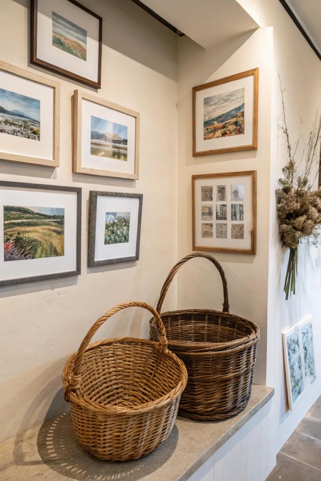 Vessels can creatively frame and highlight artwork.