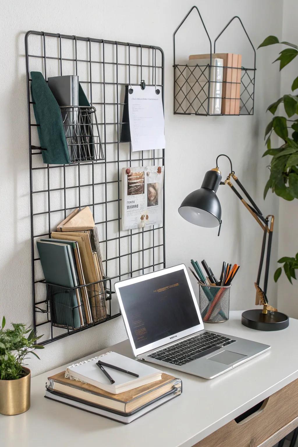Metallic grids are great for keeping organized and promoting imagination.