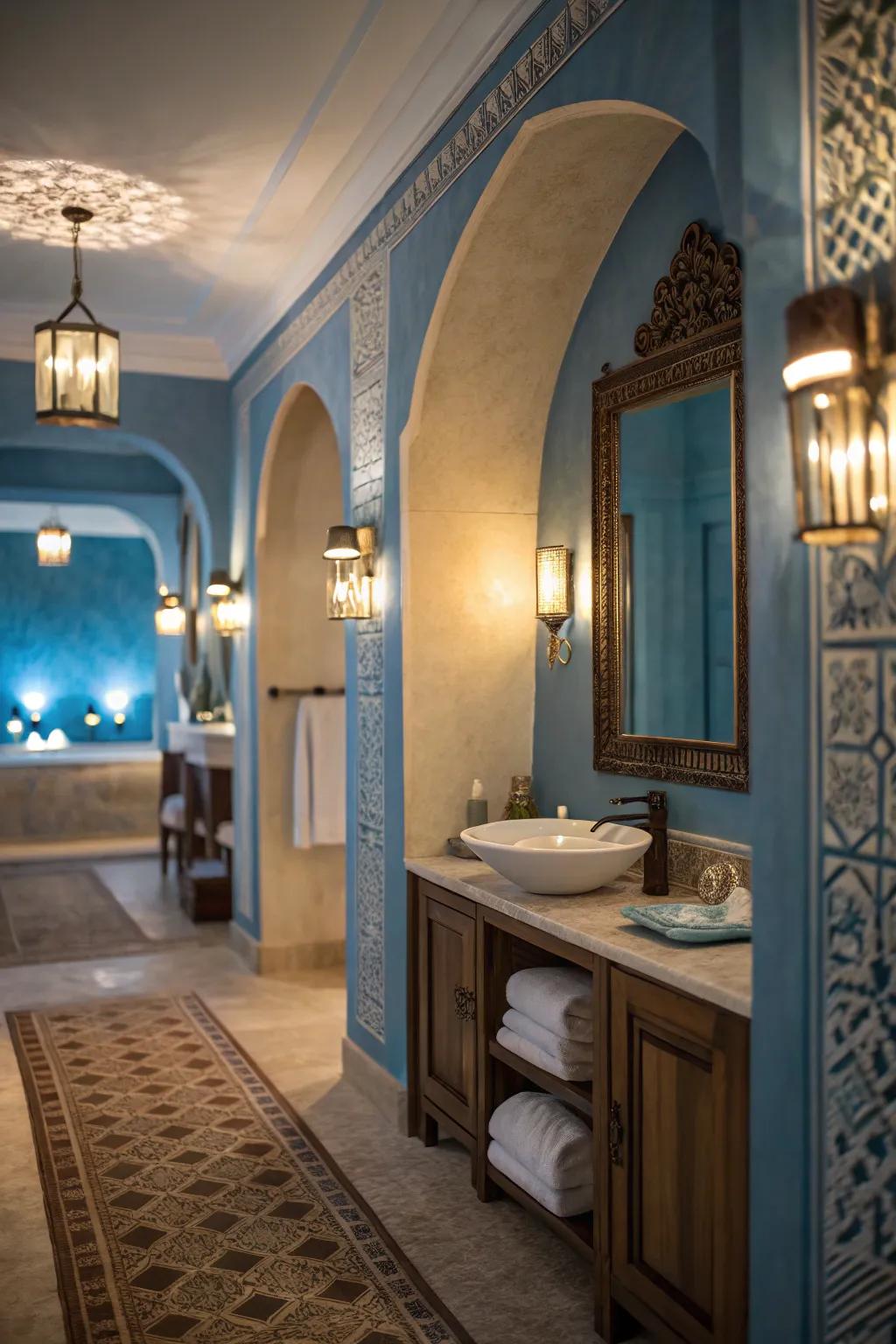 Turn your bathroom into a spa-like refuge with gentle cerulean walls.