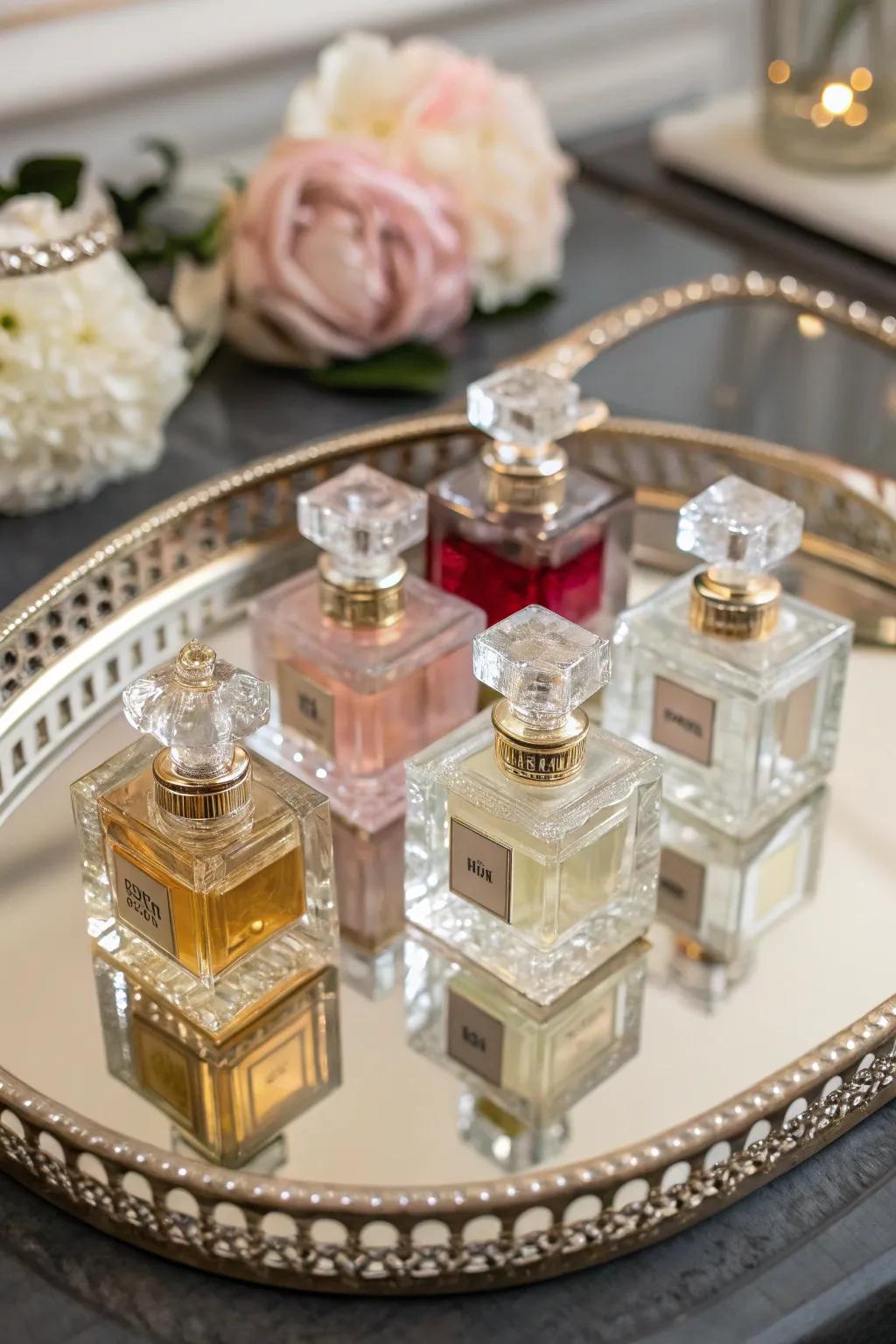 Miniature perfumes provide an instant fragrance boost.