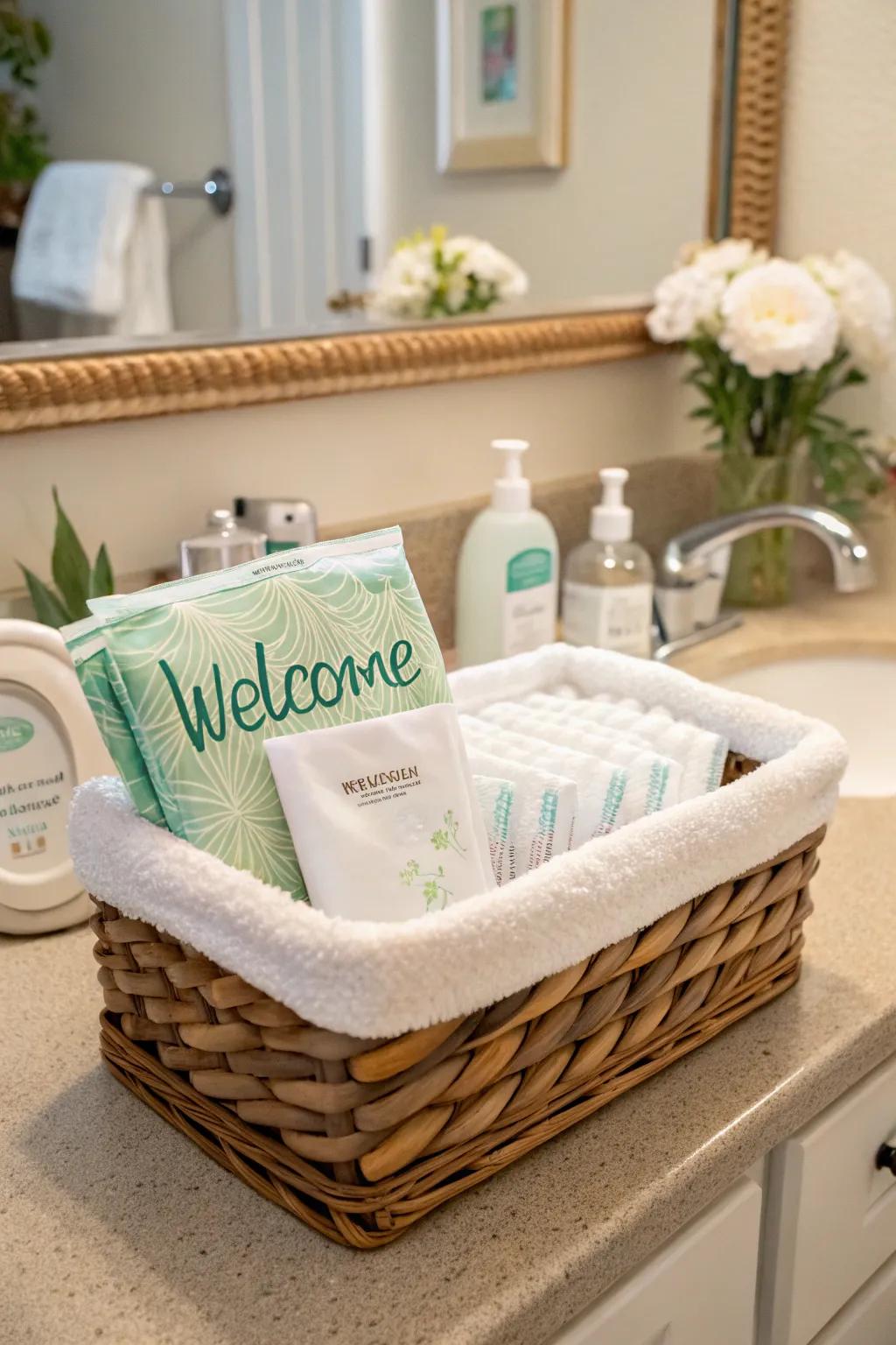 Refreshing facial wipes offer guests a convenient way to freshen up.