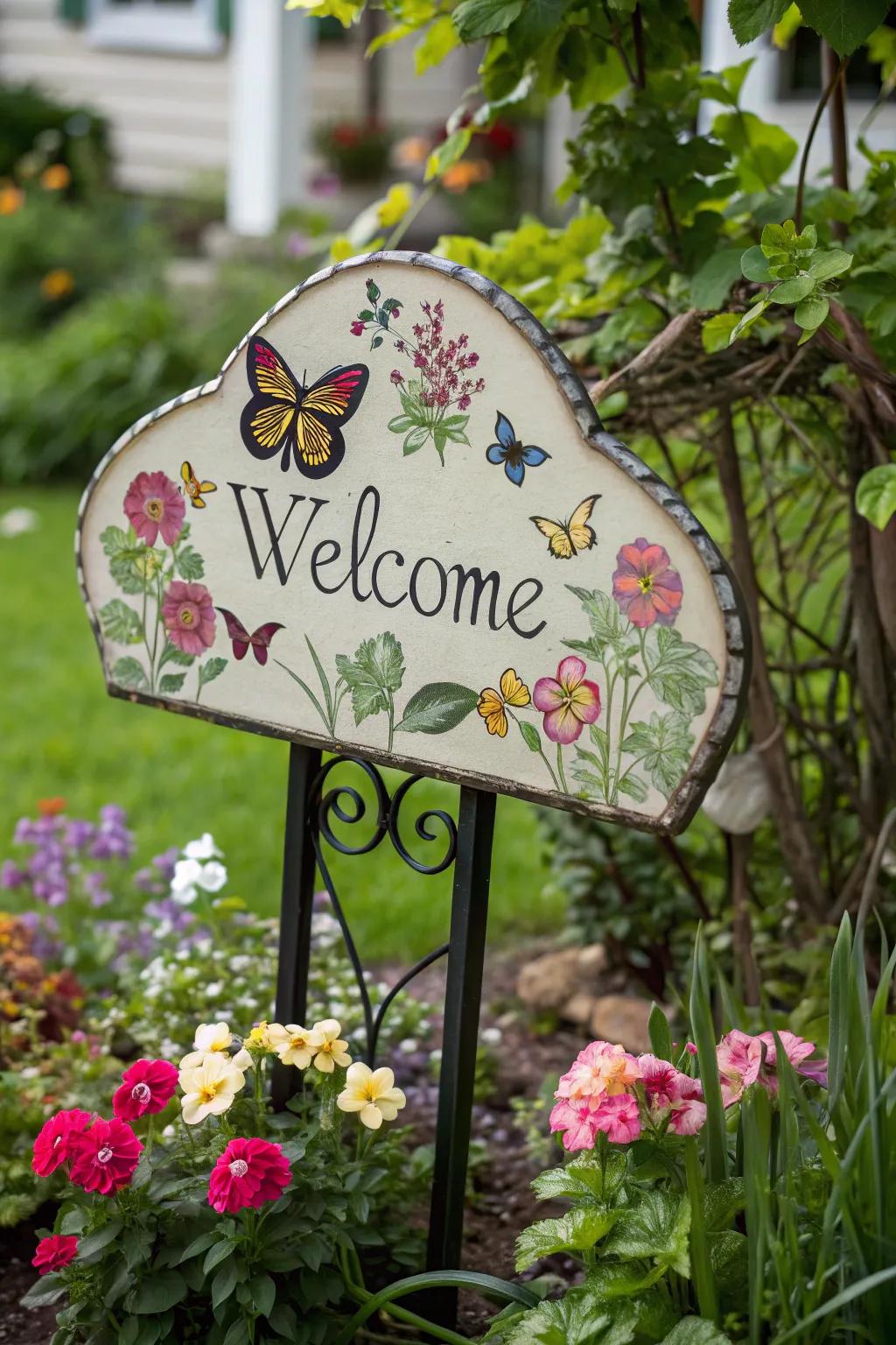 Receive loved ones through a whimsical garden theme.