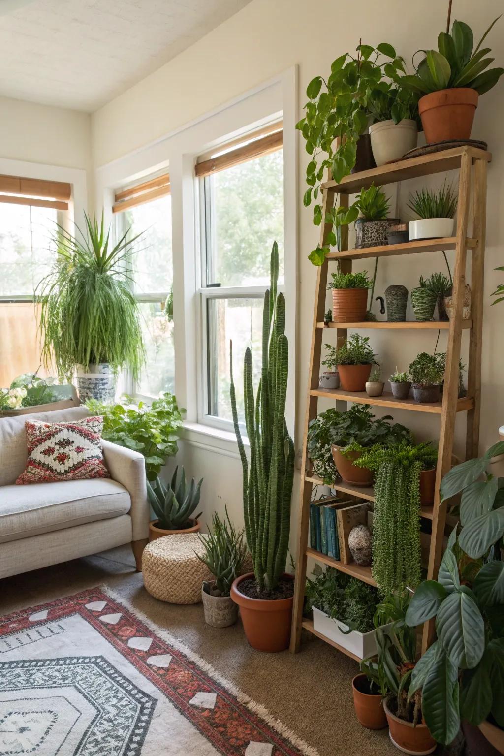 Greenery adds a natural and vibrant touch to your living space.