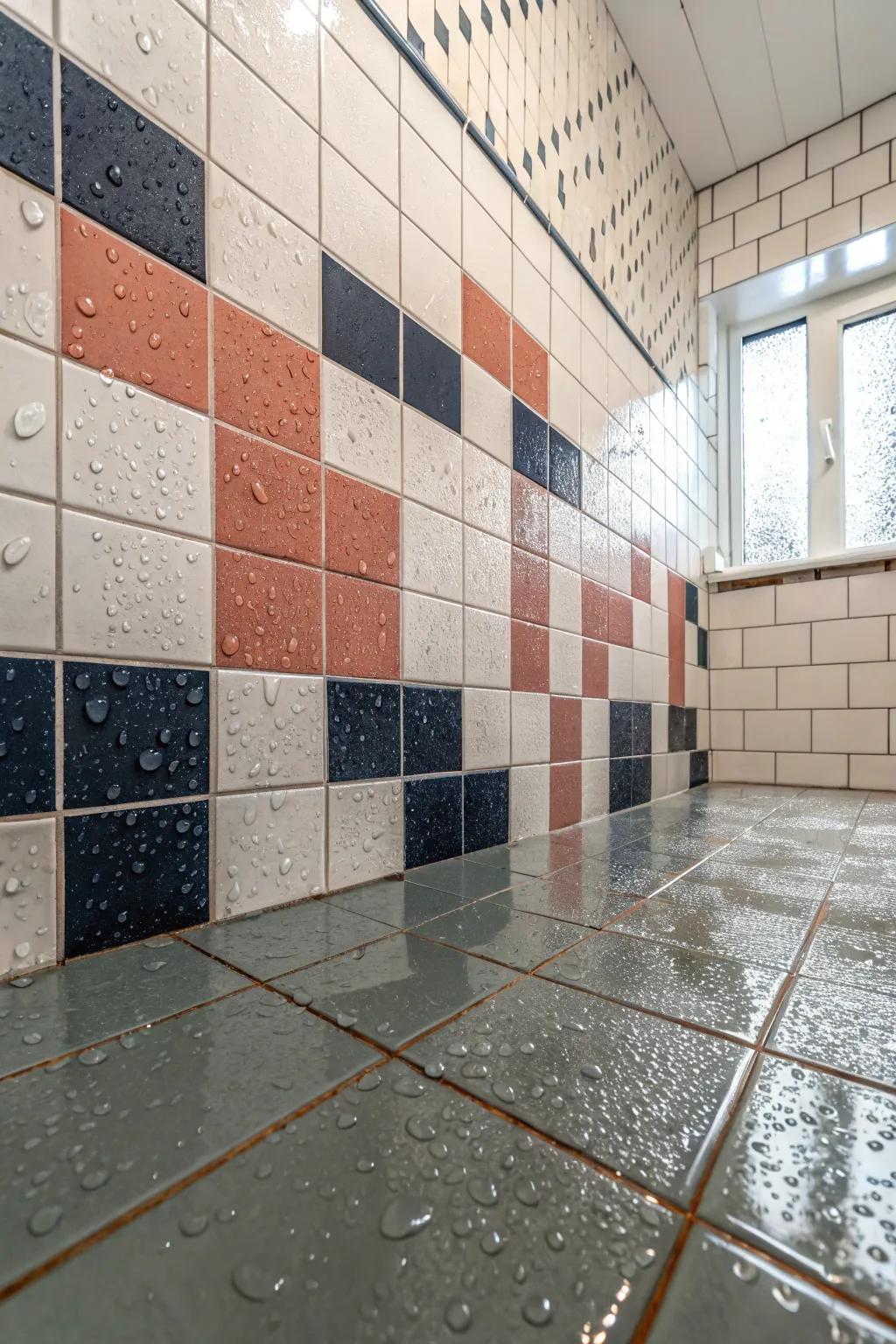 Colored grout can add a subtle yet striking contrast.