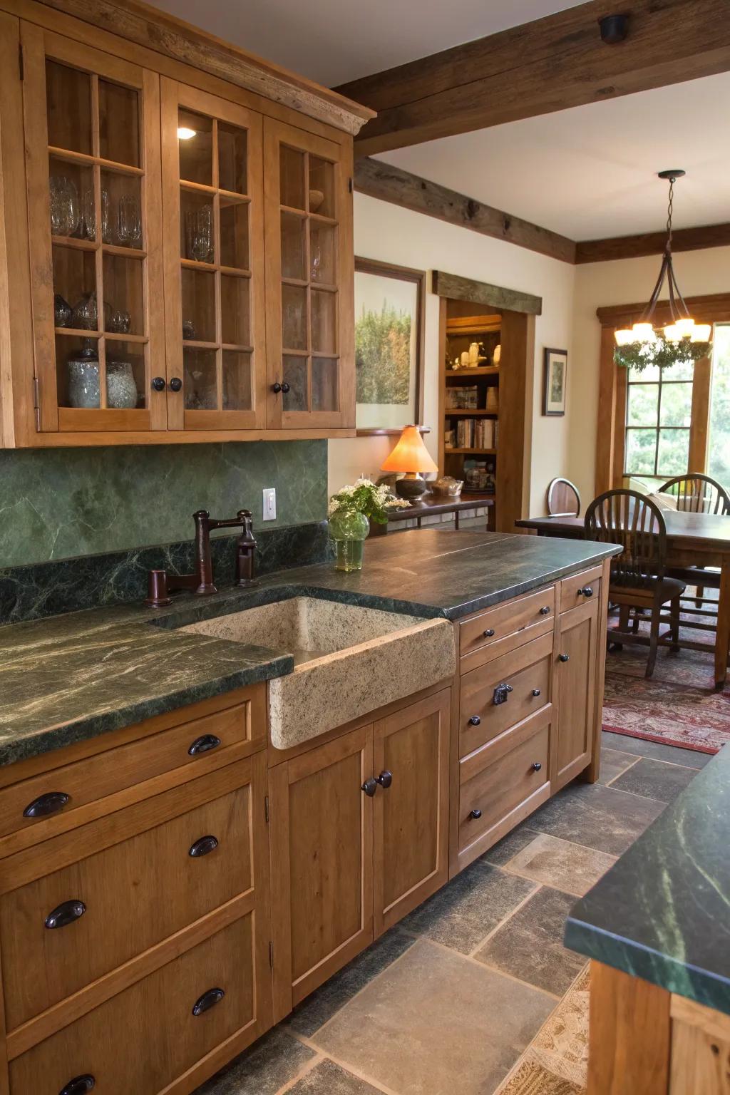 Soapstone countertops offer singular allure and inherent charm.