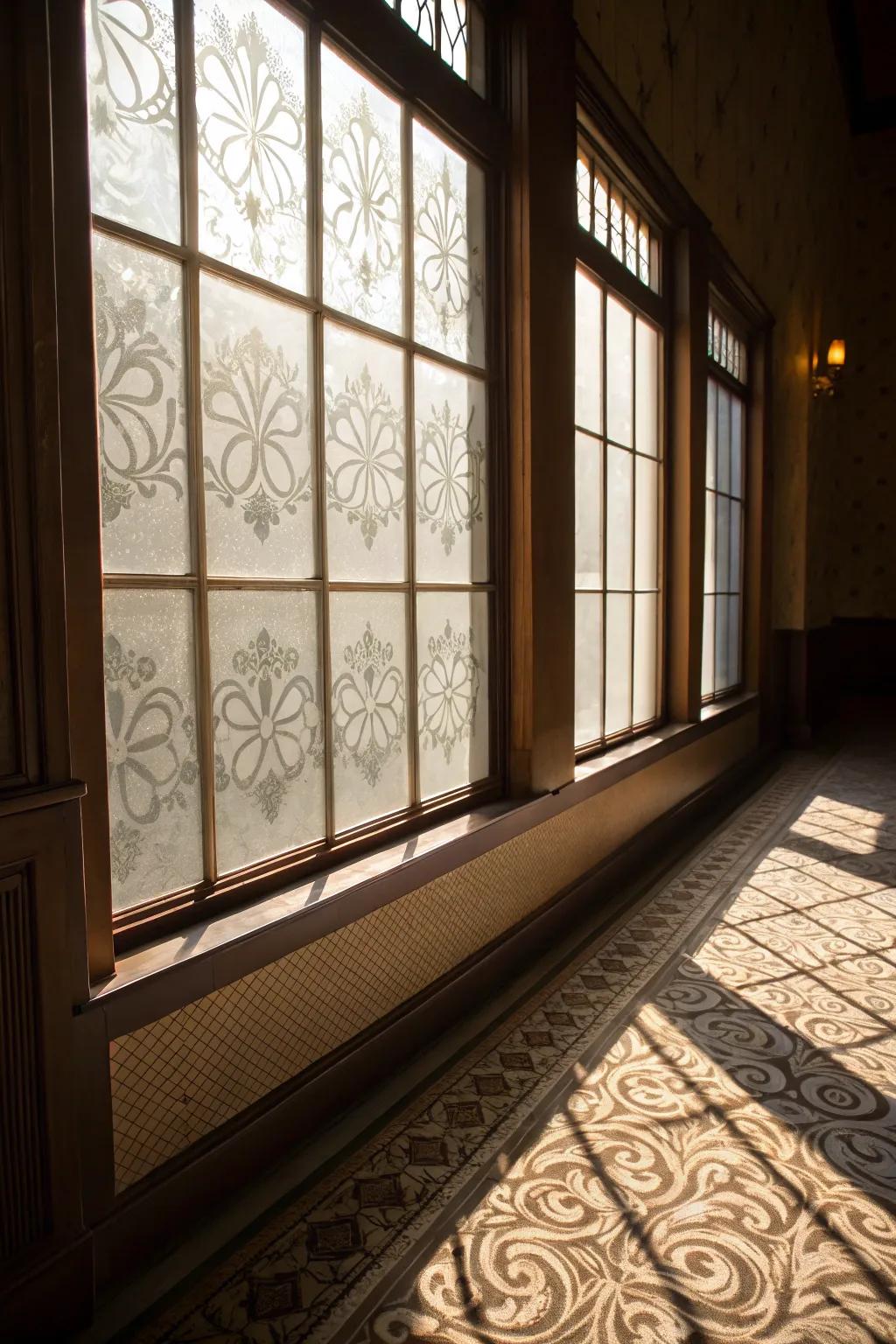 Enhance seclusion and style using ornamental window coatings.