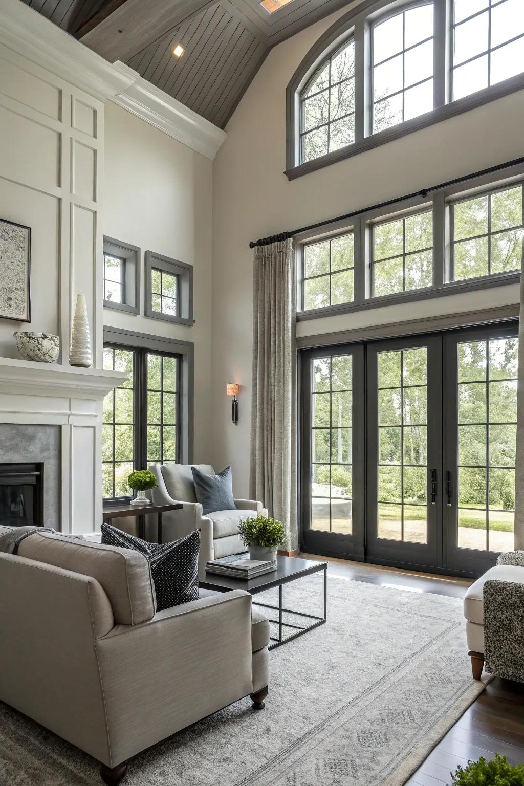 Coal ash frames add urban beauty to a lounge.