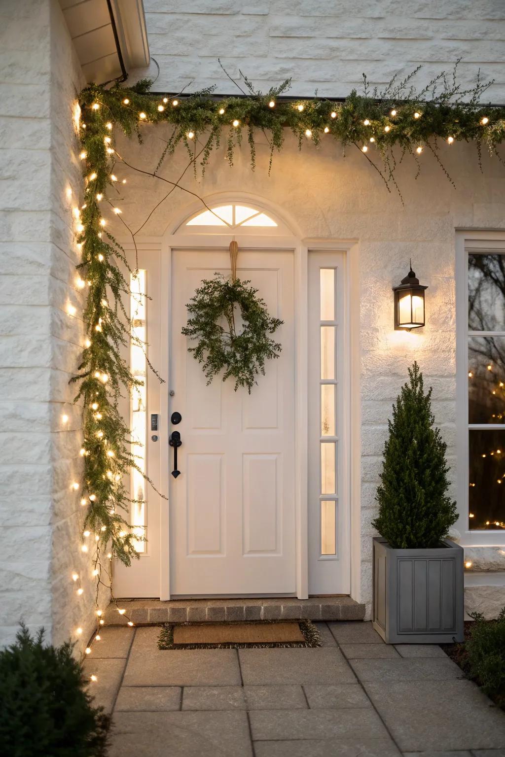 Minimalist decorations extend a stylish and crisp winter aesthetic.