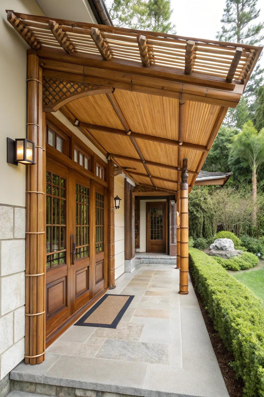 An Asian-inspired shelter for a tranquil vibe.