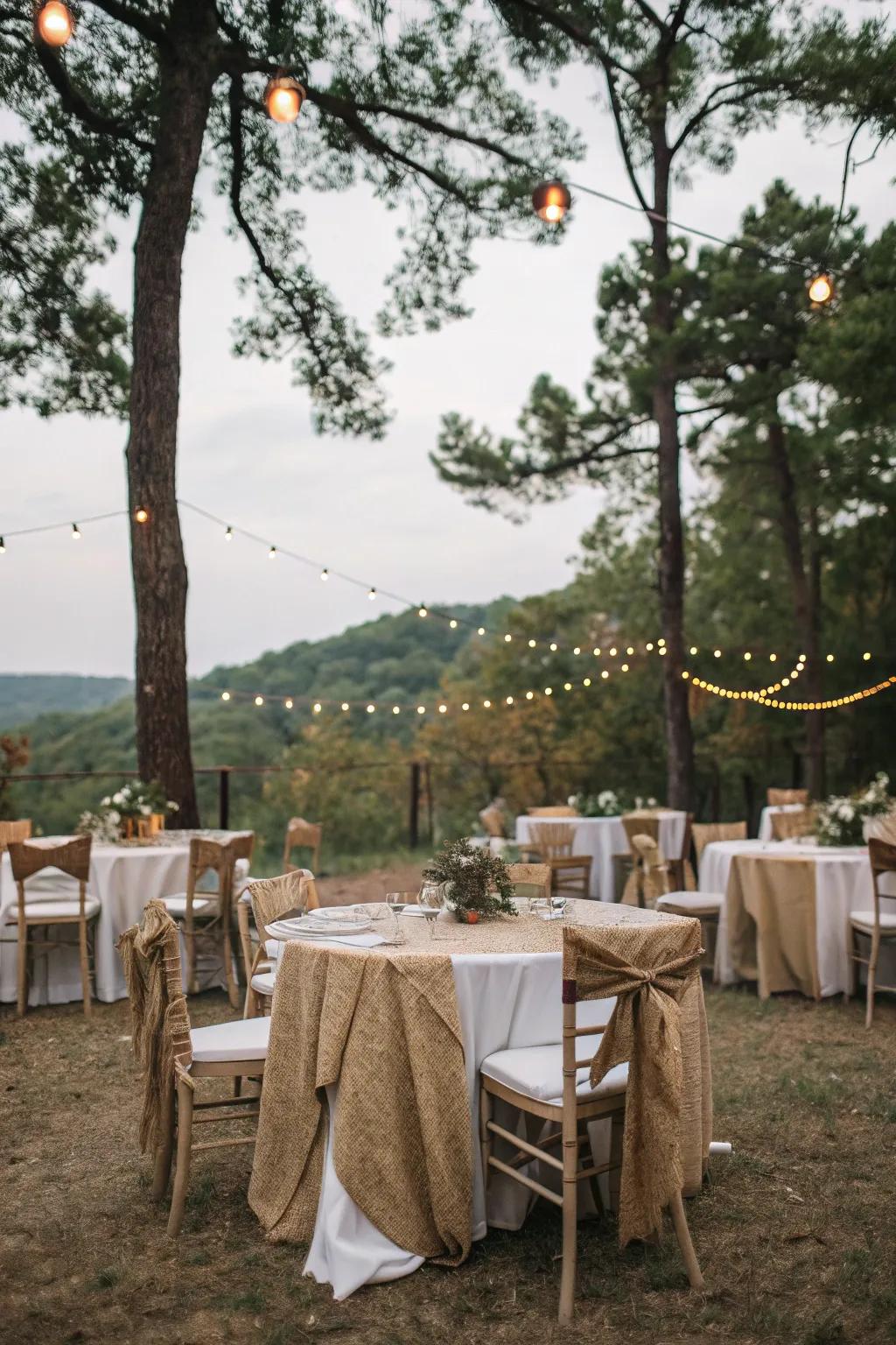 Amplify your ornamentation via linen and cord accents.