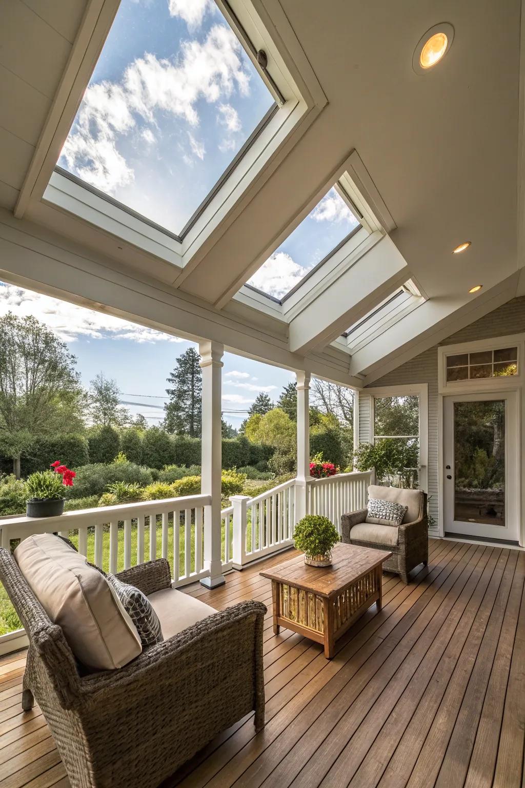 Skylights offering a celestial view and added brightness.