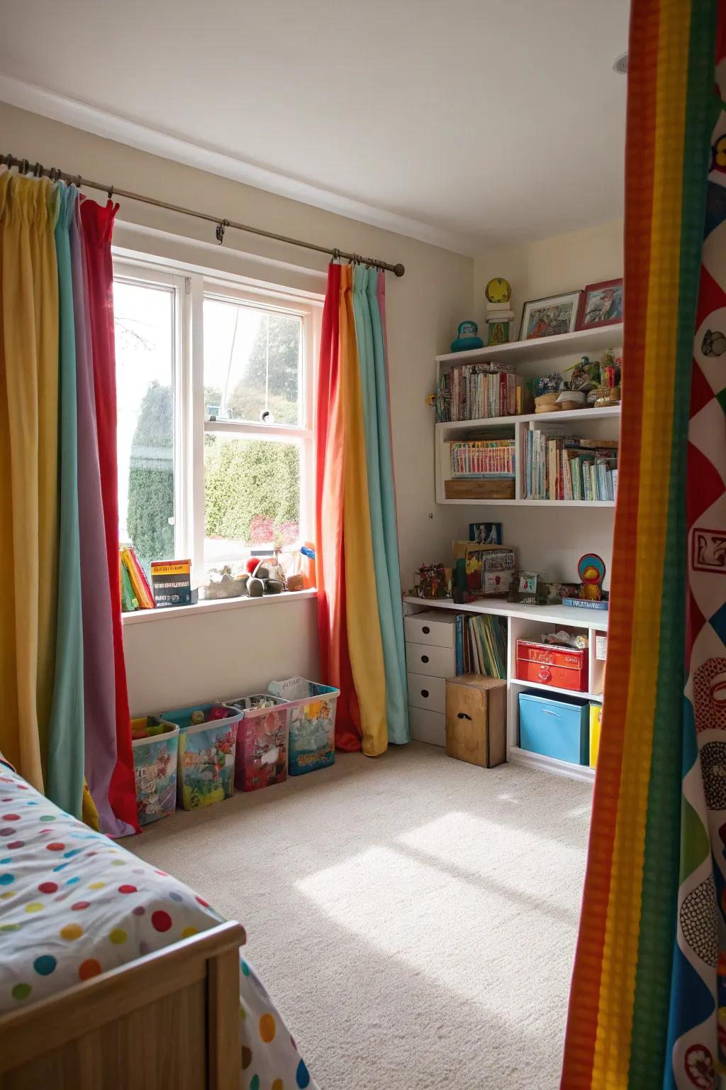 A vibrant accent via bold, visually arresting drapery.